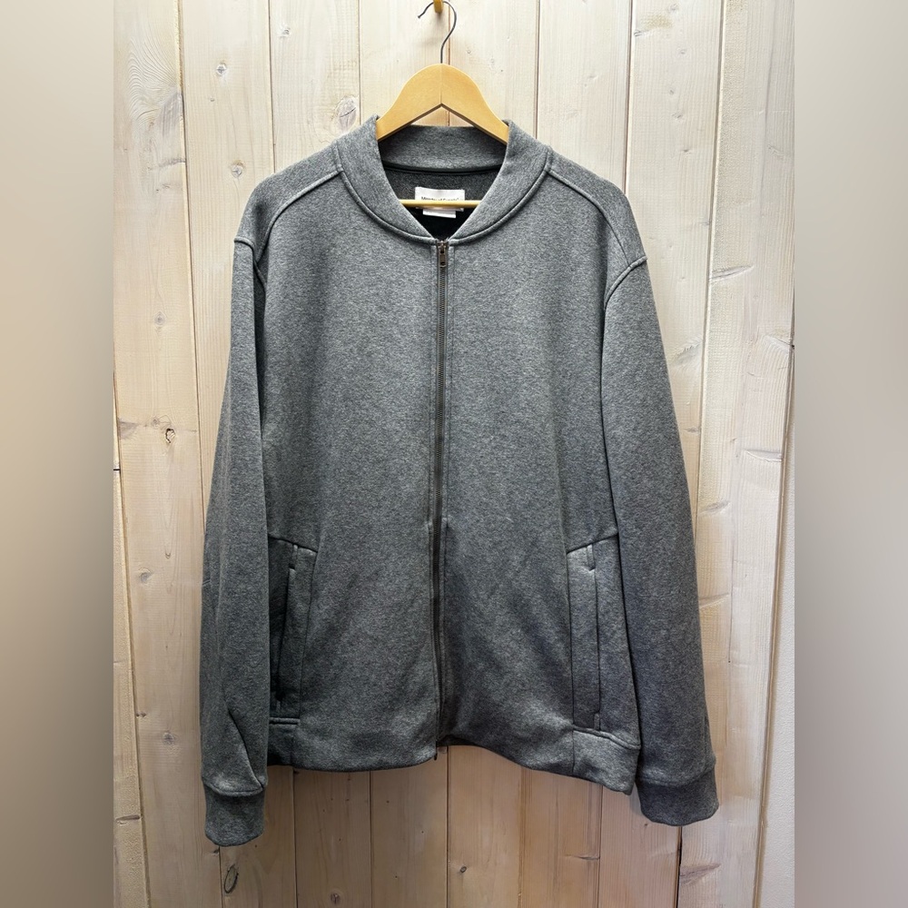 Ministry of Supply Zip Up Jacket Sweater XXL Grey Luxury Athleisure